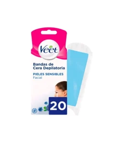 Bandas De Cera Depilatoria Fria Facial Sensible 20Uds.