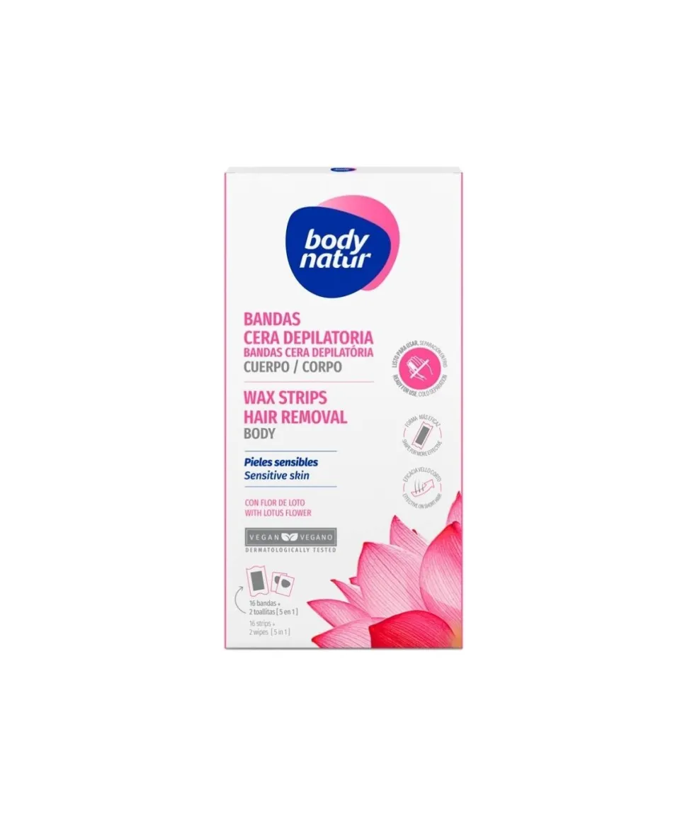 Bandas Depilatorias Body Natur Corporal Loto 16 Unids.