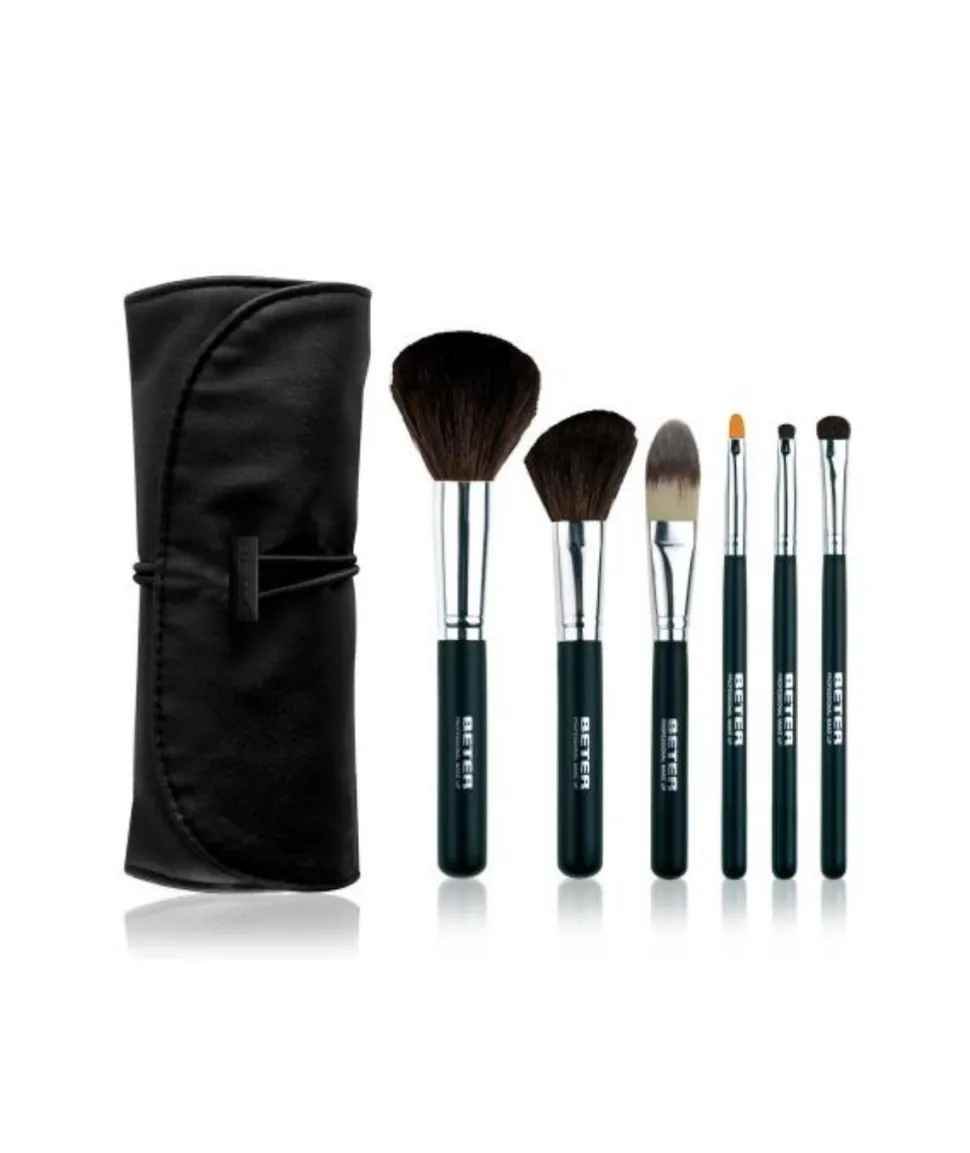 Kit Manta Con 6 Brochas Profesionales De Maquillaje