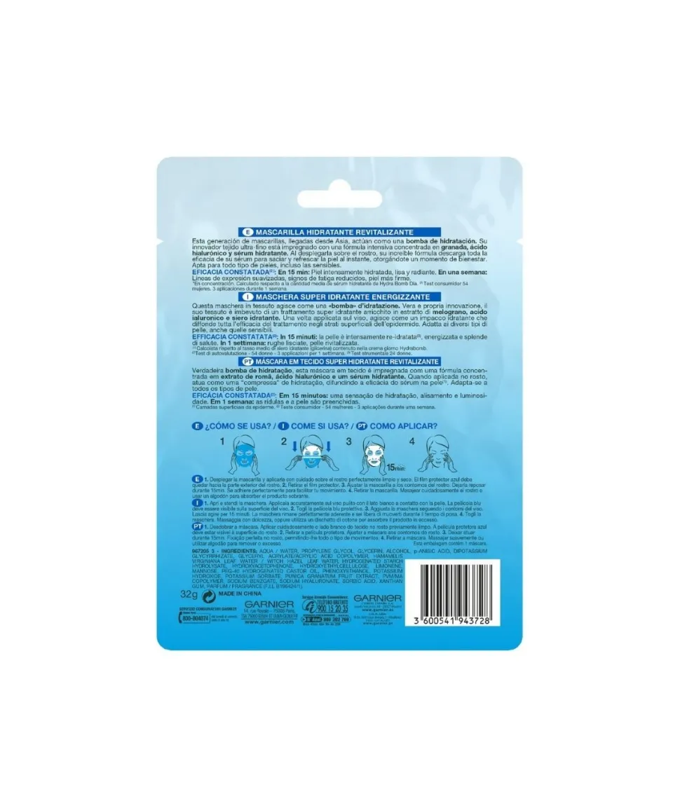 Mask Tissu Mascarilla De Tela Hydra Bomb Revitalizante