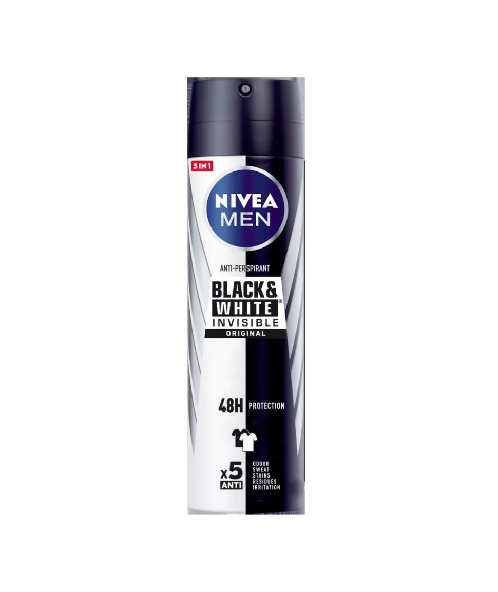 Men Black & White Invisible Original Spray Desodorante 200 Ml