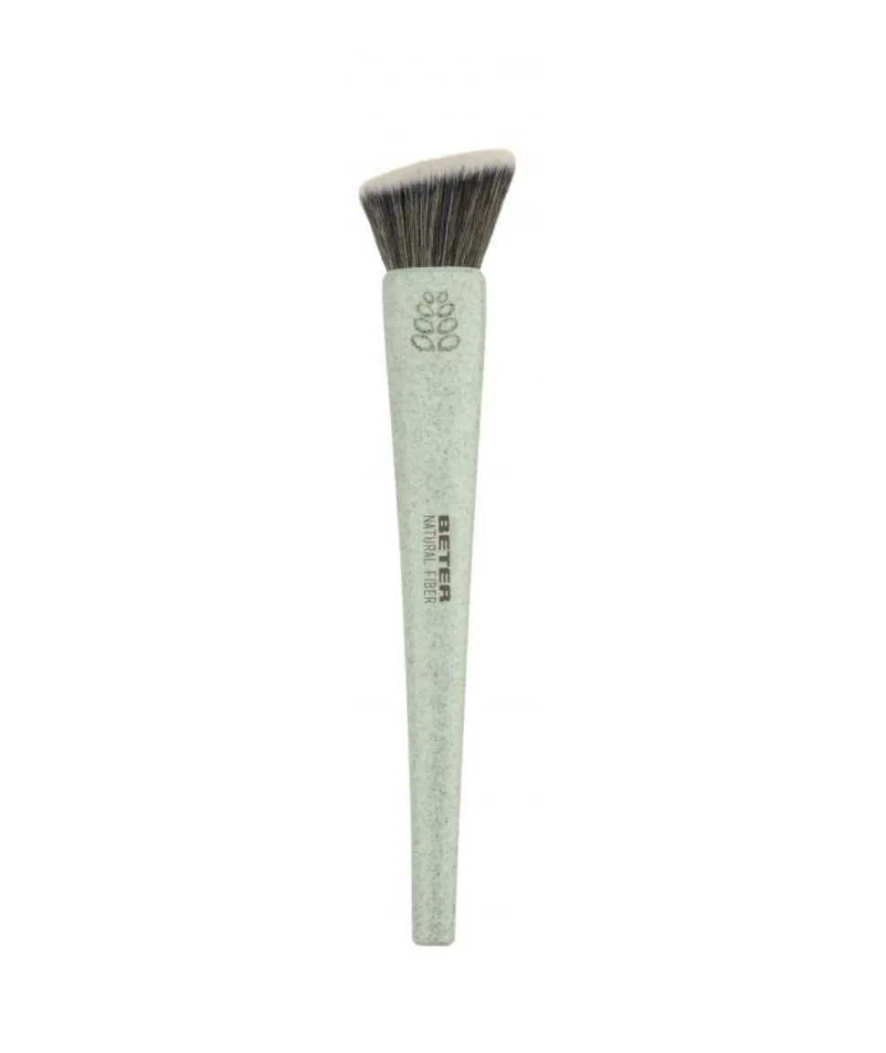 Natural Fiber Brocha Angular Flat Top Kabuki Maquillaje Fluido