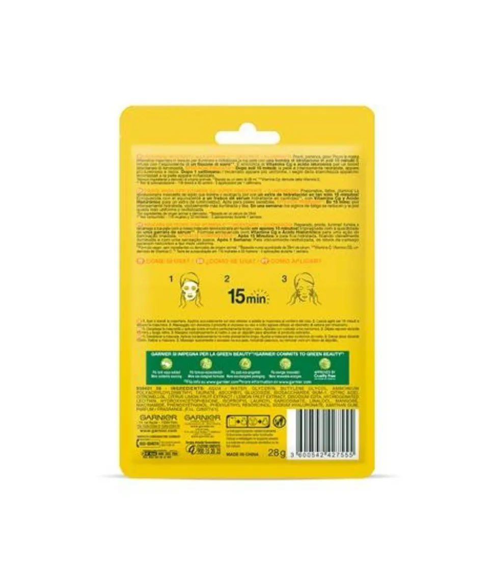 Vitamina C Mascarilla Facial Tissu